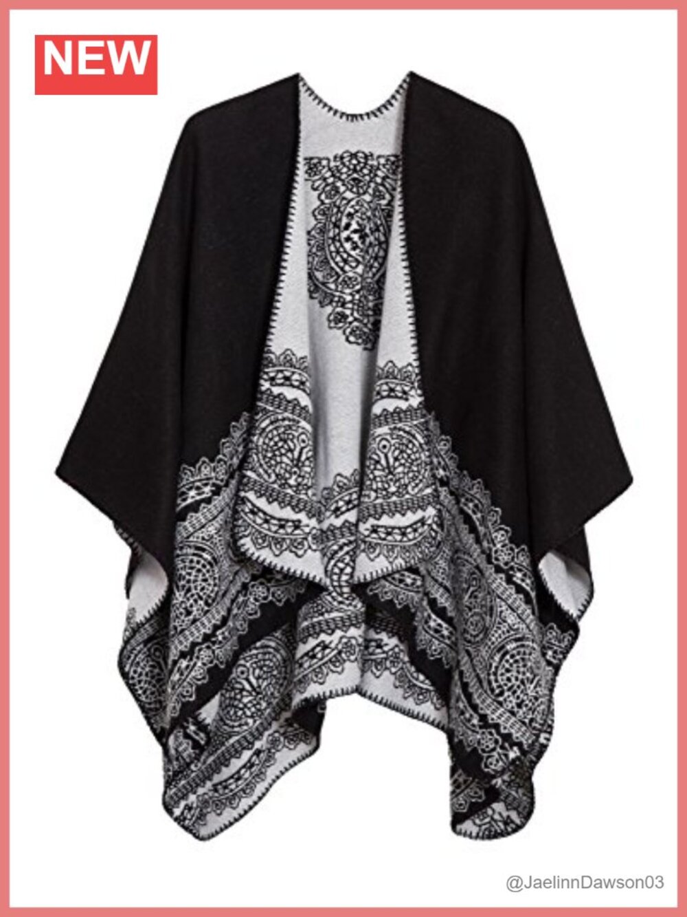 Retro Shawl Wrap Open Front Poncho Cape Cardigan
